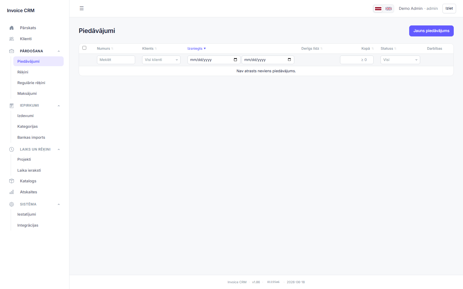 Quotes with conversion to an invoice