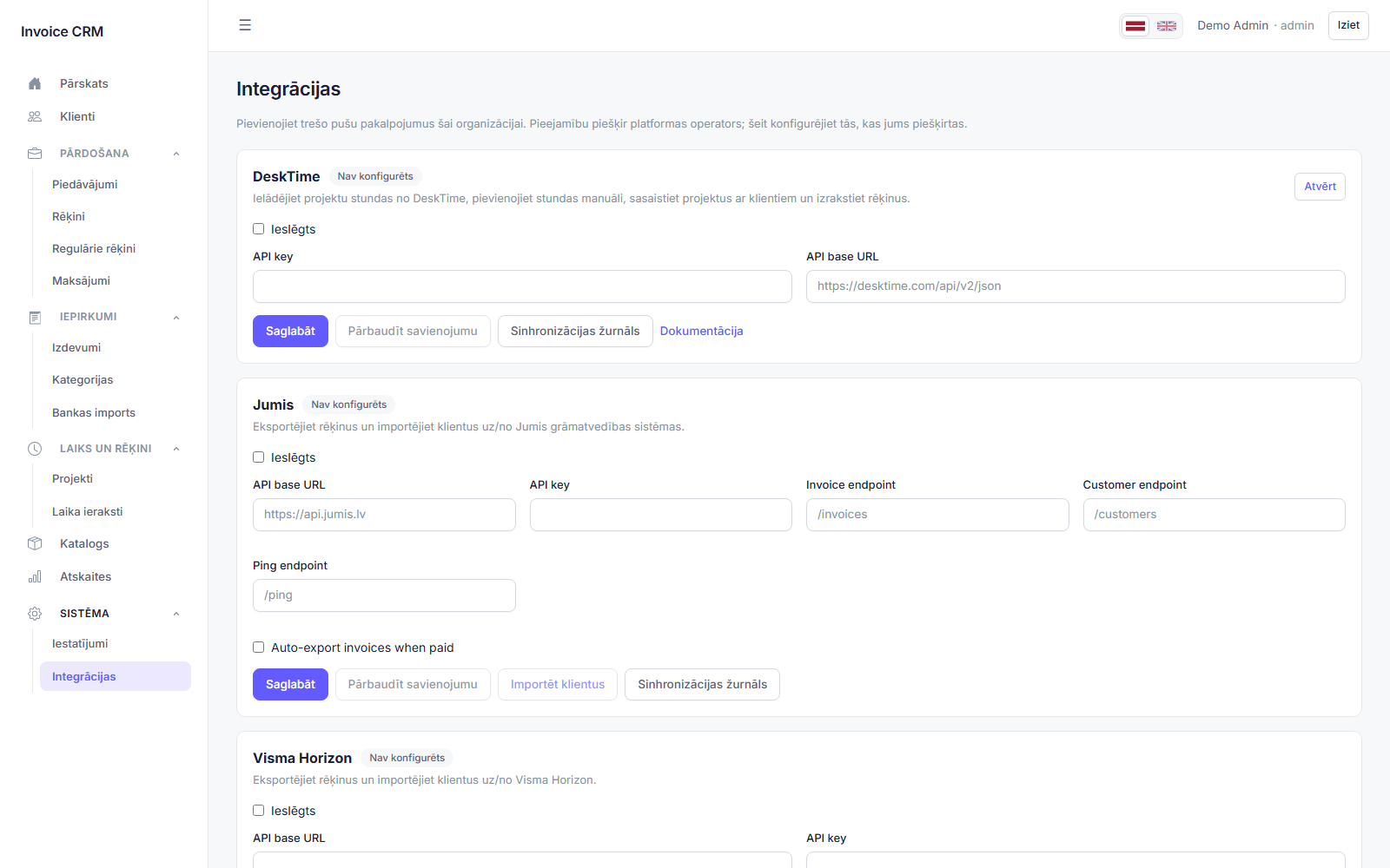 Integrations with accounting software