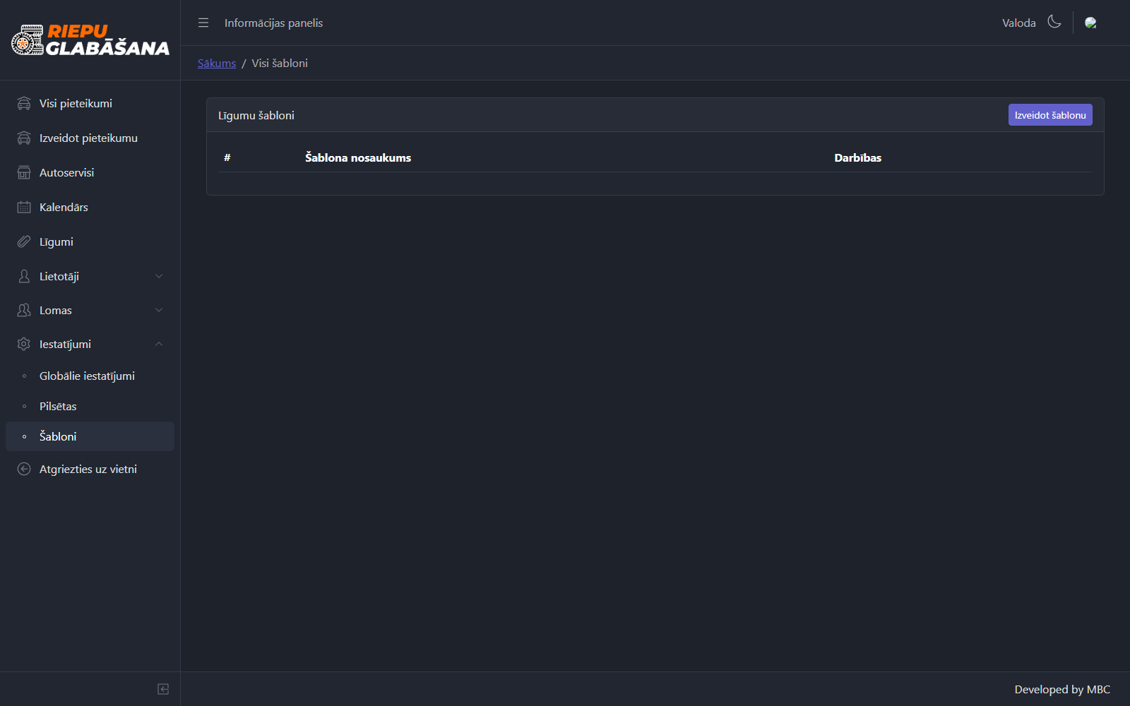 Contract templates (admin)